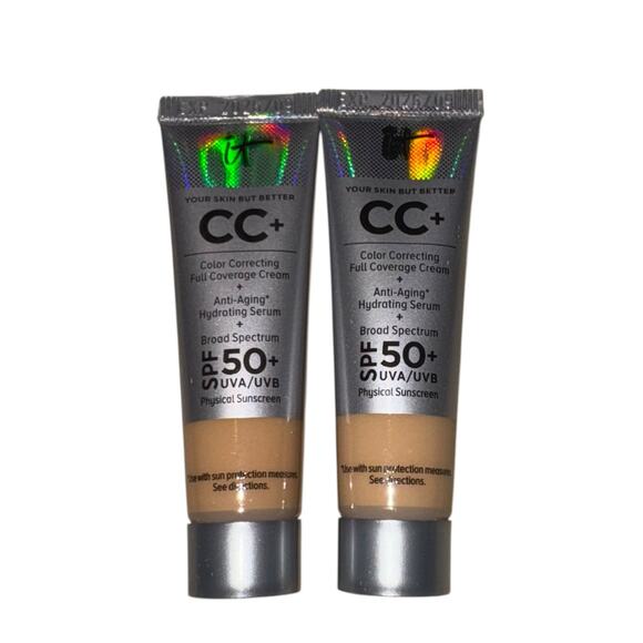 It Cosmetics CC Full Coverage Foundation SPF 50 Light Travel Size 2 Pack Luxury - Picture 8 of 9